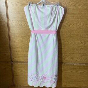 Vintage Lilly Pulitzer strapless seersucker dress